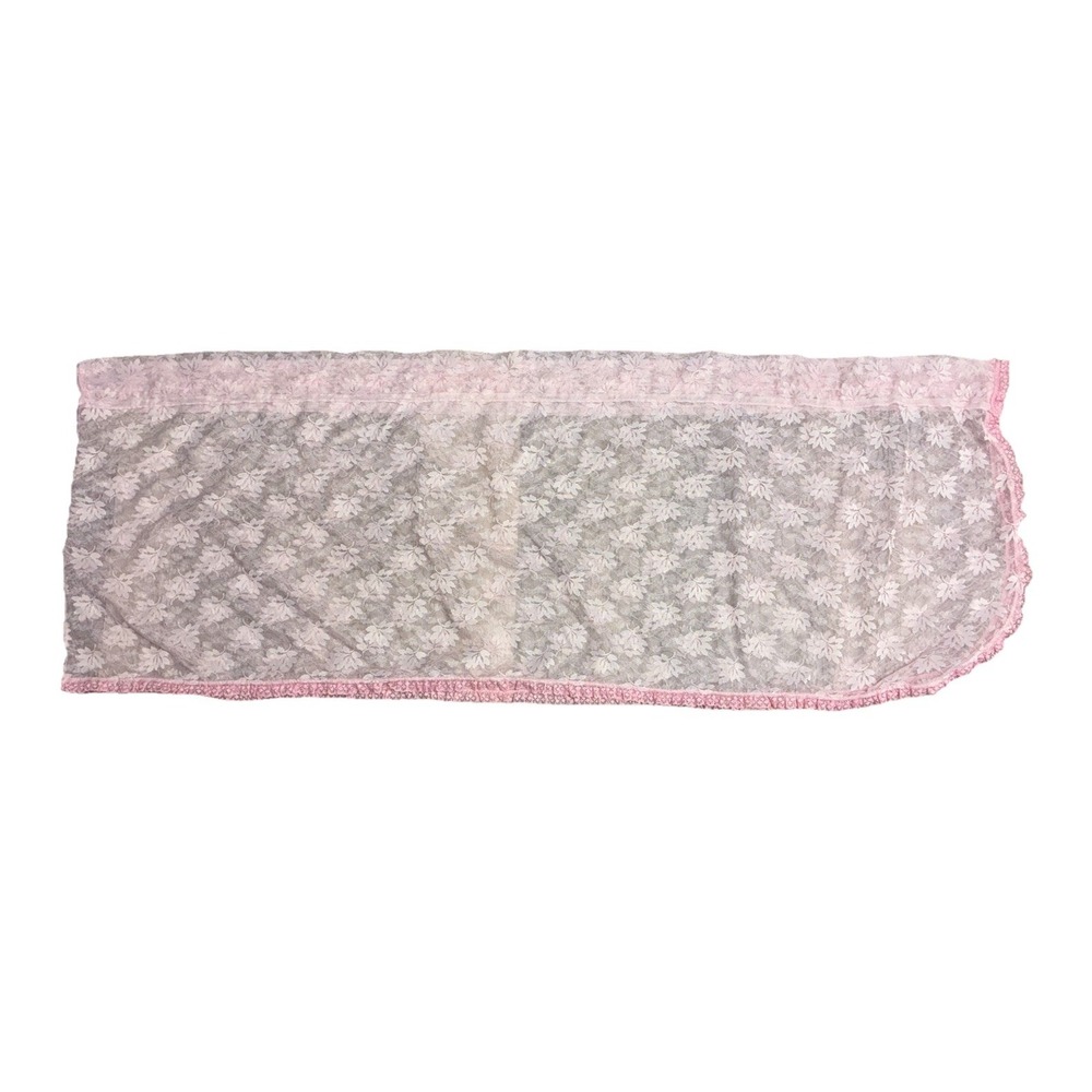 Vintage‎ Curtain Valance Pink Lace Floral Long 138x24"